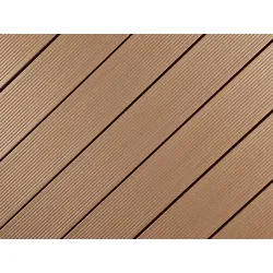 21x139 mm, "Die Kernige", WPC-Terrassendielen, Holzmaserung/fein, terrabraun, Vollprofil