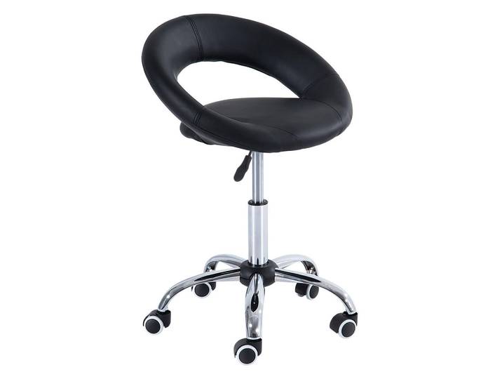 Homcom Rollhocker, Arbeitshocker, Schwarz, Kunststoff, 54x78x50 cm, Büromöbel, Bürostühle, Bürohocker