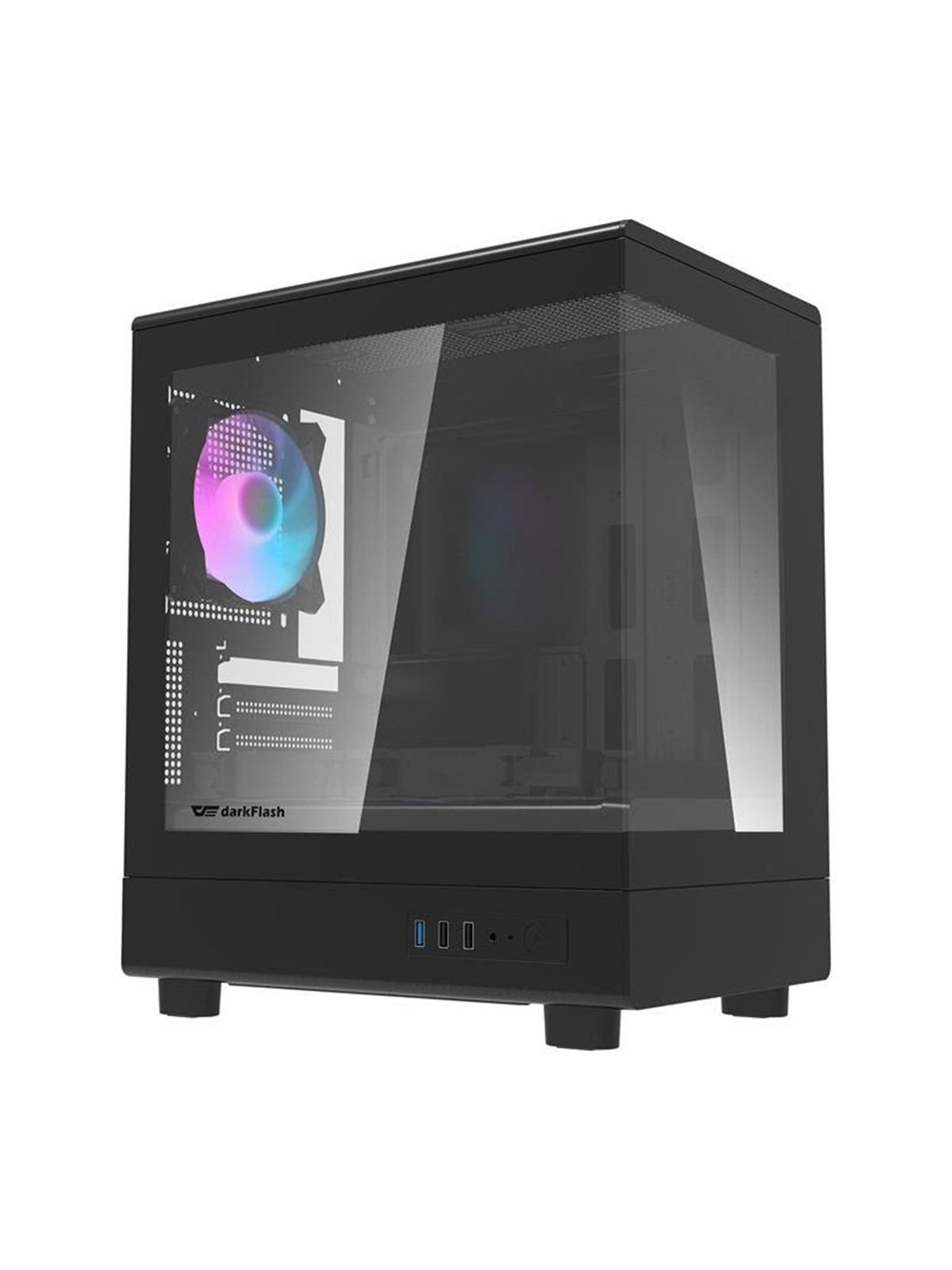 Darkflash DB330M Computer Case + 3 Fans - Gehäuse - Schwarz