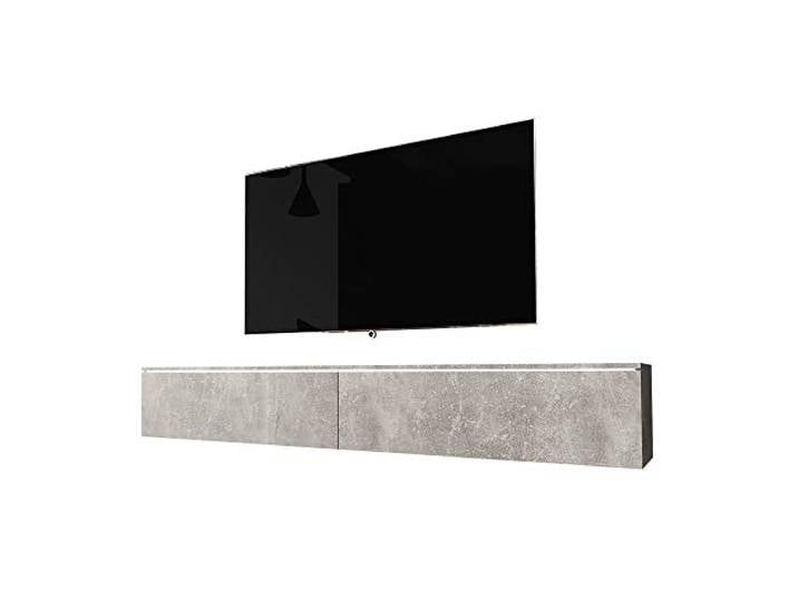 Selsey KANE – TV-Lowboard hängend/stehend 180 cm (Beton-Optik mit LED), Betonoptik Matt