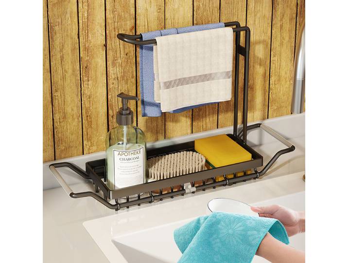 Rangement réglable T1 avec serviette, évier de cuisine, éponge, étagères Regina, accessoires ménagers, le plus récent