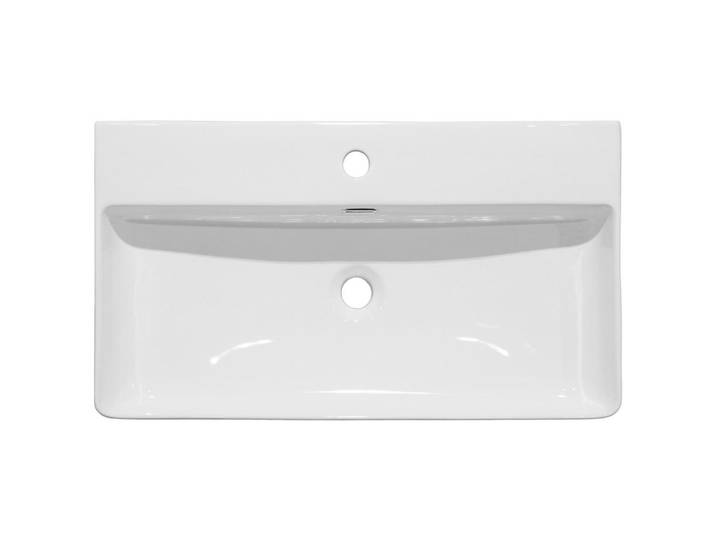 Linea Natura Waschbecken, Weiss, Keramik, 81x13x42 cm, Badezimmer, Waschbecken & Armaturen, Waschbecken