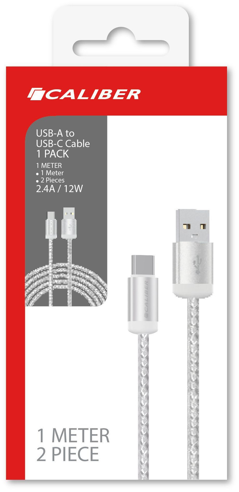 Caliber CL-UC-2PACK Oplaadkabel USB-A naar USB-C 1 m (2-pack)