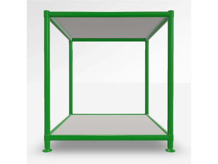 Couchtisch System4 Cubey 40.4x40.4 cm, Seidengrau/Grün, Quadratisch, Neu - Perfekt für Sofa und Lounge