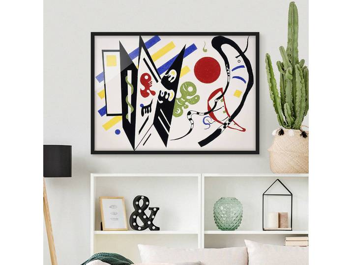 Tableau Vassily Kandinsky Réciproque I Papier Cadre : placage en bois véritable Pin Multicolore 100 x 70cm