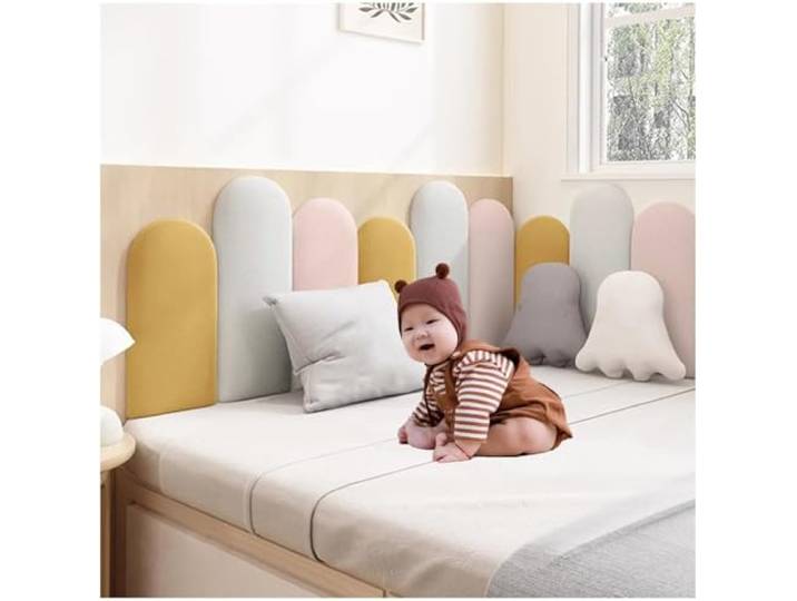YWQJL Wandpaneele Polster Selbstklebend、Wandpaneele Kopfteil Bett、Wandkissen Mit Befestigung、Wandpolster Grau、3D Selbstklebend 3,5cm Wandaufkleber Paneele Wand(A,200)