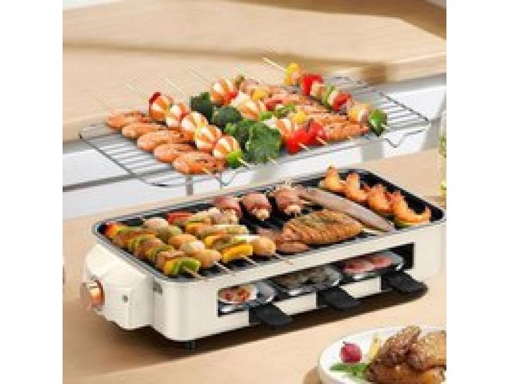 2 En 1 Barbecue Coréen De Table 1500W Hot Pot Électrique Multifonctionnel Portable Marmite Électrique Double Interrupteur[PE560]