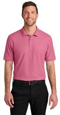 Port Authority K200 Wearever Signature Pique Polo Shirt in Awareness Pink size 5XL   Cotton/Polyester Blend
