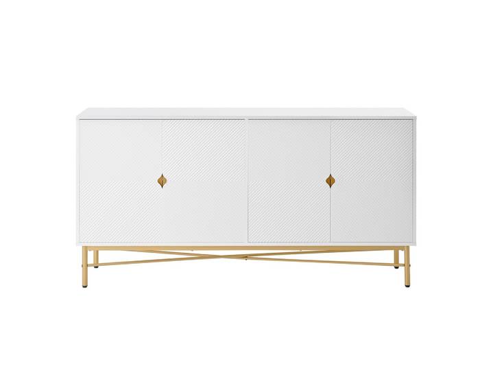 SIDEBOARD weiß & gold, erhabene textur & 4 türen