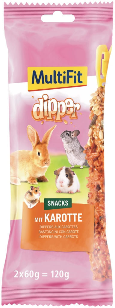MultiFit Snack per Roditori Dippers 120G CAROTE