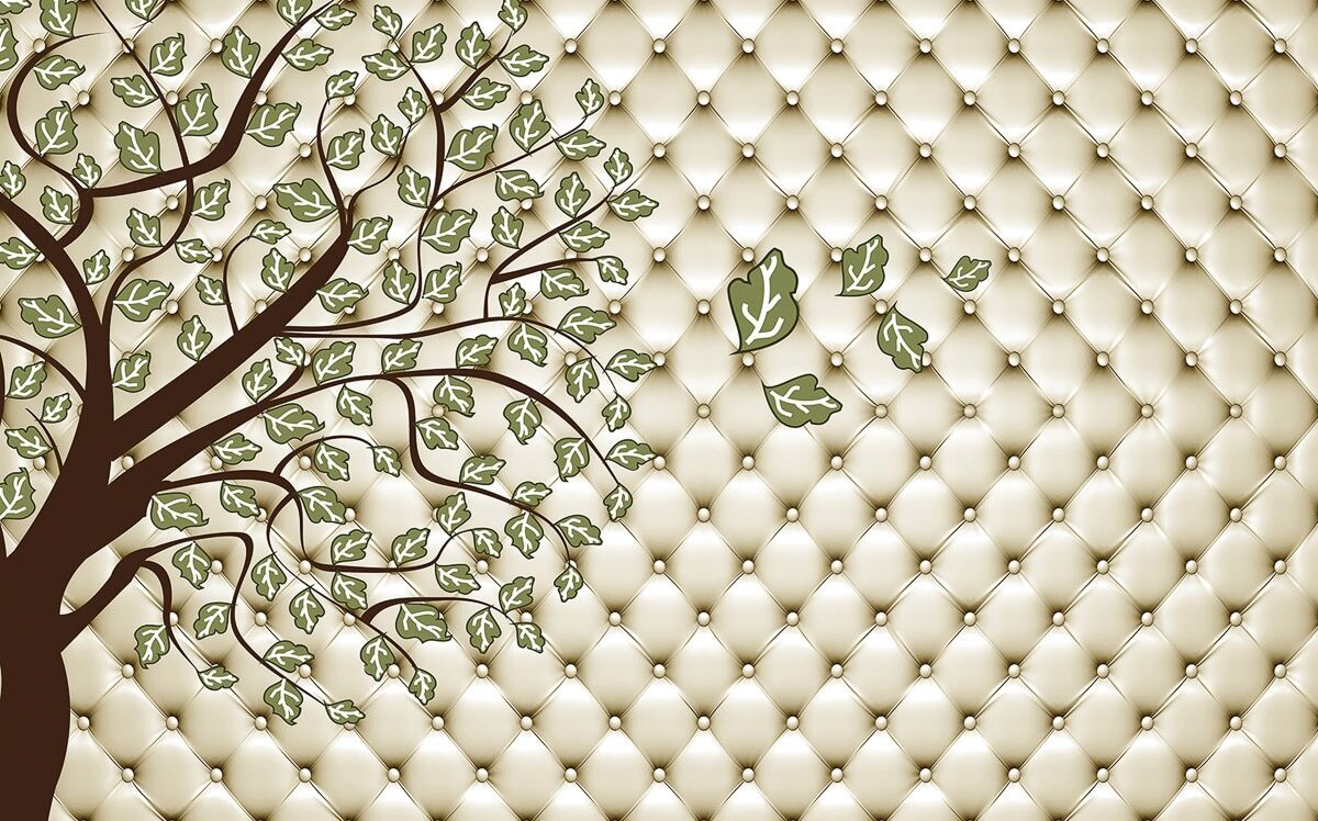 Fototapete PAPERMOON "Muster mit Baum", bunt, B:2m L:1,49m, Vlies, Tapeten, Fototapete