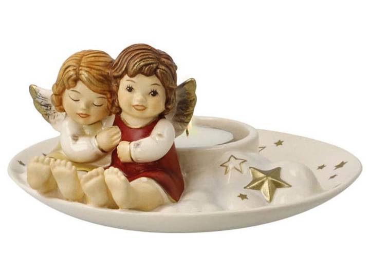 Kerzenhalter GOEBEL Kerzenhalter Abendruh , bunt, B:19,5cm H:6,5cm, Steingut, Kerzenhalter, Kerzenhalter, 13 x 12 x 6,5 cm