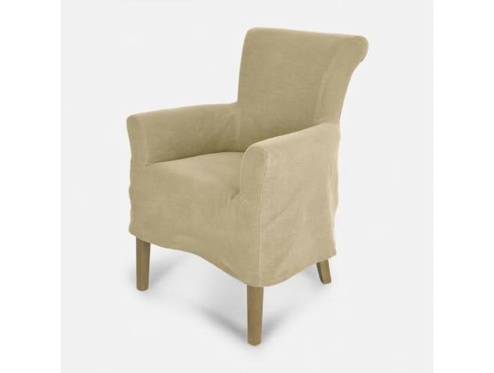 Loberon Stuhl Amherst, beige Solides Grundgestell aus Eichenholz, Husse wasch- und abnehmbar, Elegantes Design