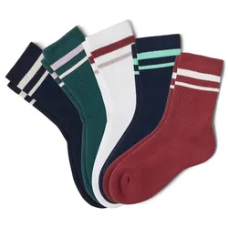 Tchibo - 5 Paar Kinder-Tennissocken - Kinder - Gr. 27-30 - bordeaux/gestreift