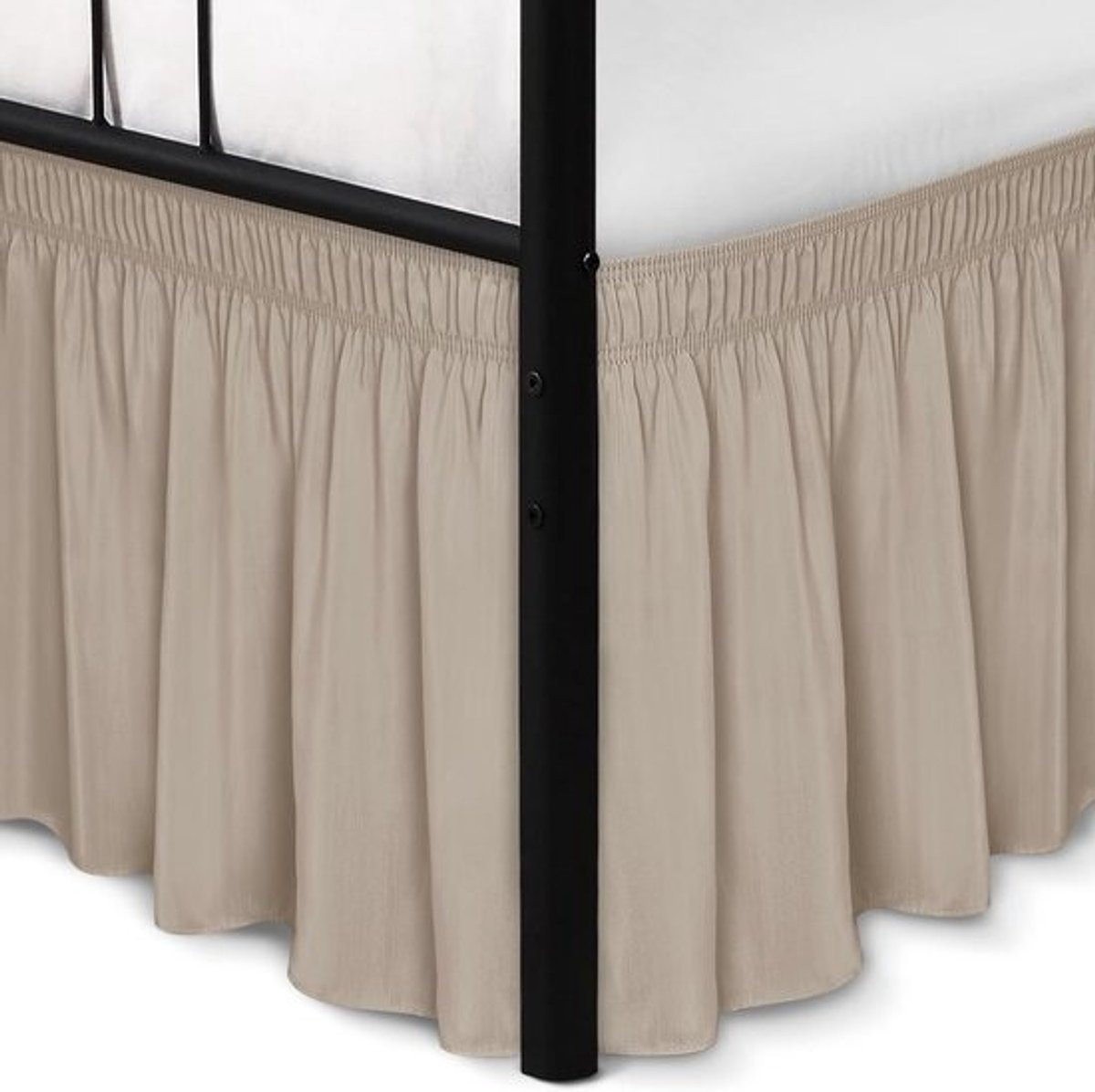 Kingsize bedrok met splithoeken en verstelbare elastische banden - 35 cm lengte