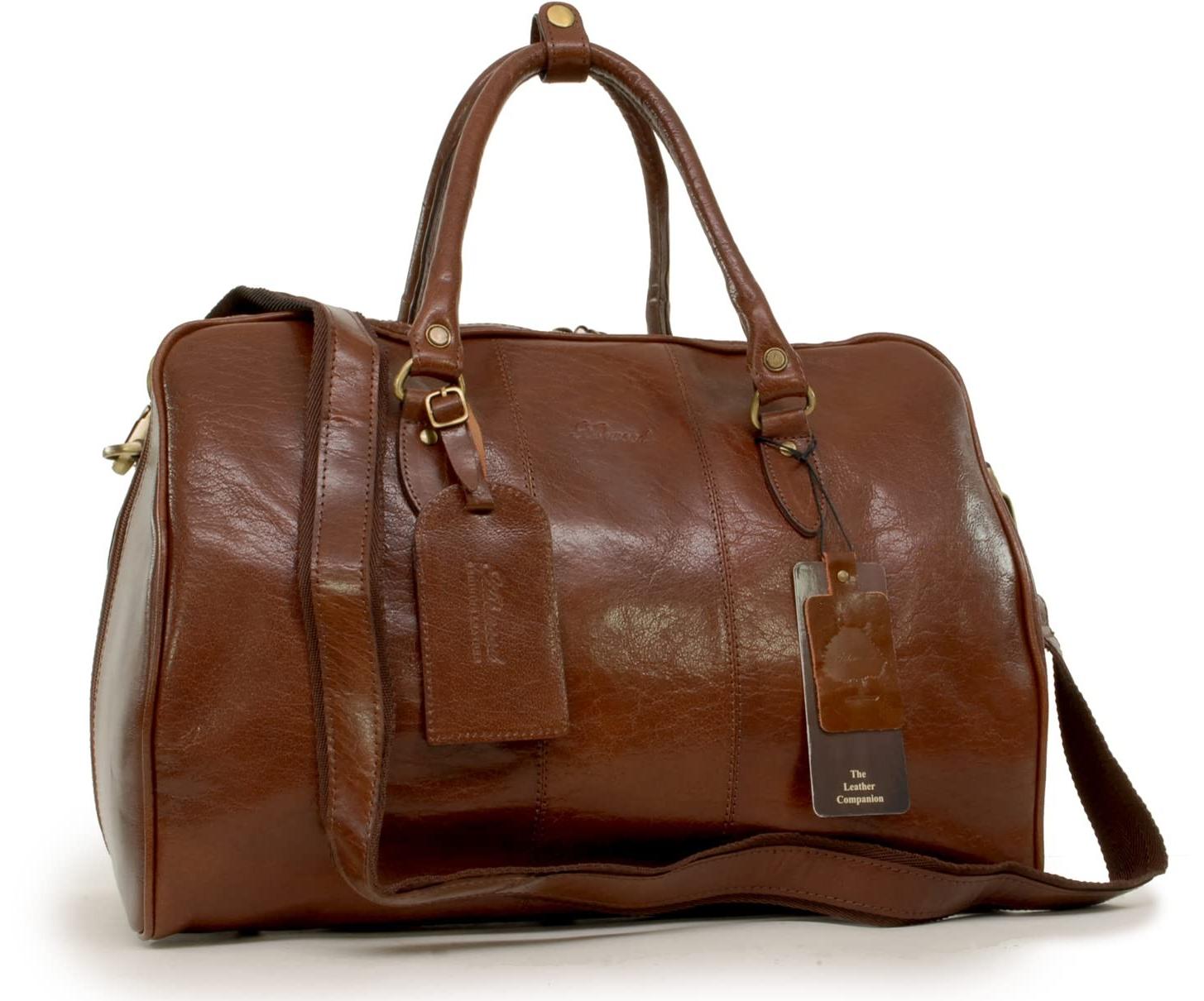 Leren Weekender-Tasche mit abnehmbarem Schultergurt