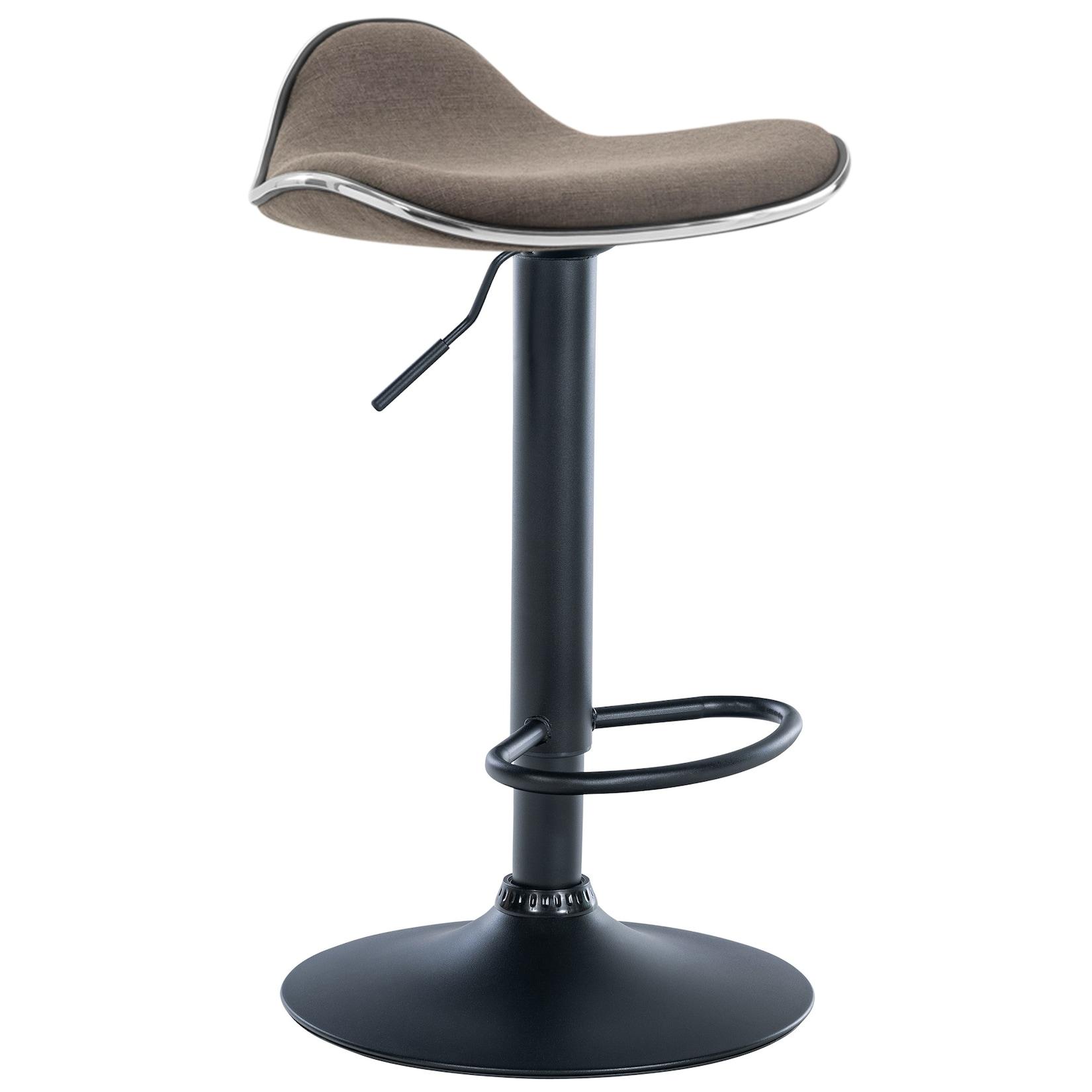 CLP Barhocker Shanghai Stoff schwarz Farbe: taupe, Gestell Farbe: schwarz