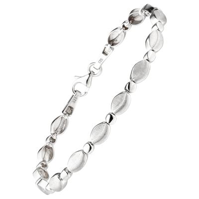 Armband JOBO "Silberarmband teil matt", silber (silber 925), Armbänder, Damen, 19cm, Silber 925 (Sterlingsilber), Armband, 925 Silber thodiniert 19 cm