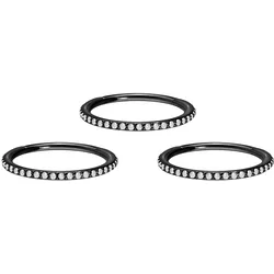SET Chirurgenstahl Segmentring Clicker EINGEFASSTE KRISTALLE ++Neues Design++