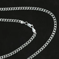 Drachensilber Panzerkette 5mm elegante Silberkette 925 Silber- Herren Halskette 55cm - Silber