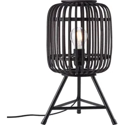Brilliant Woodrow Tischleuchte, geeignet für LED-Leuchtmittel, Schnurzwischenschalter für einfaches Bedienen, ideal für Wohn- & Schlafzimmer, 41cm, dunkel/schwarz Bambus
