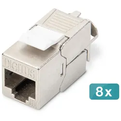 Digitus CAT 6A Keystone Modul, geschirmt, werkzeugfreier Montageanschluss - 8 Stk.