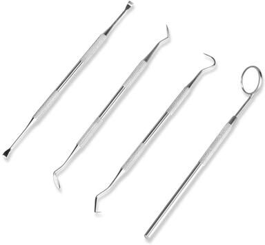 Inspire Essentials Dental Cleaning Tools Kit Tartar Remover Set For Teeth Plaque And Oral Care silver