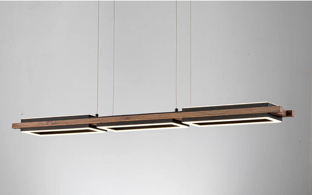 Ivy Bronx 5 - Light Matte Black LED Kitchen Island Pendant Matte Black 6cm H X 120cm W X 13cm D