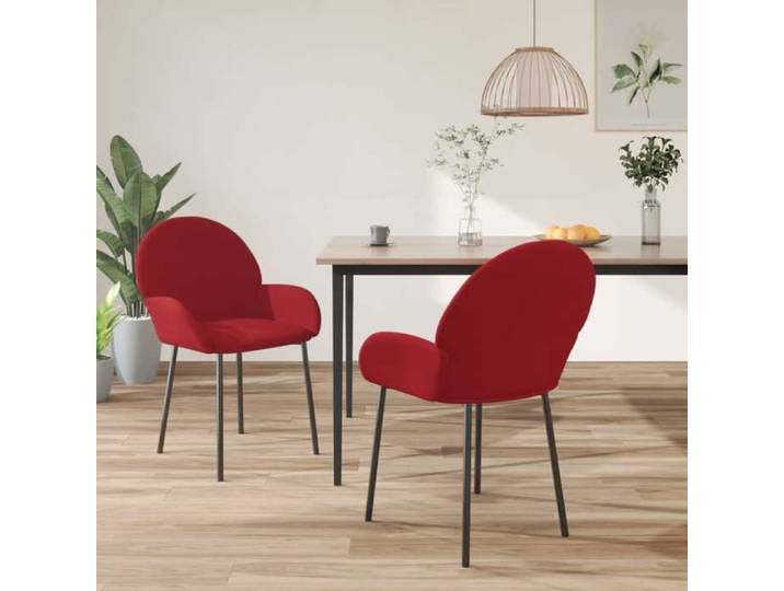 Mode Chaises à manger JILL (Set de 2) Rouge bordeaux Velours LV1688