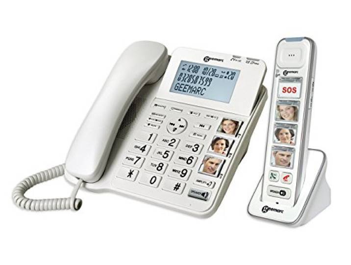 Geemarc AmpliDECT COMBI PHOTO 295 Combo seniorentelefoon snoergebonden (+ antwoordapparaat+) en extra dect-telefoon met 4 fototoetsen - Duitse versie