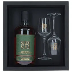 Seven Seals Geschenkbox - Peated Port Wood Finish - Mit 2 Gläsern -...