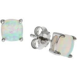 Paar Ohrstecker FIRETTI "Schmuck Geschenk Silber 925 Ohrschmuck Edelstein Opal", silber (silberfarben), Ohrringe, Damen, Silber 925 (Sterlingsilber), mit Opal (synth.)