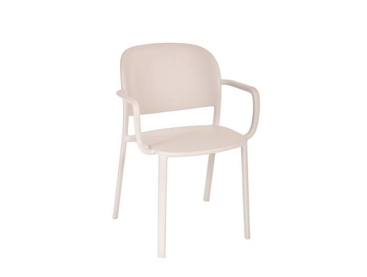 Fauteuil d'extérieur avec accoudoirs Lucia en polypropylène - Perle