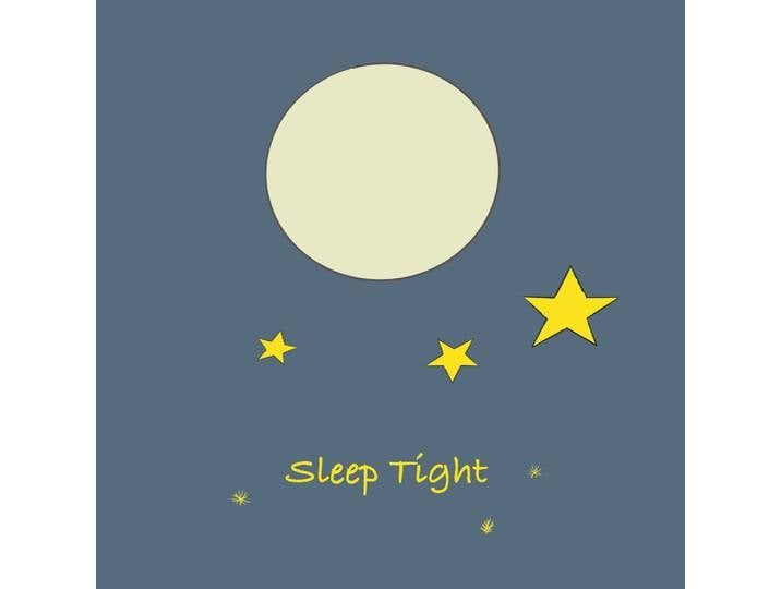 Babywanddeko Sleep Tight, Blau, Metall, 60x60x3 cm, Babymöbel, Kinderzimmer-Deko, Babyzimmer Wanddeko