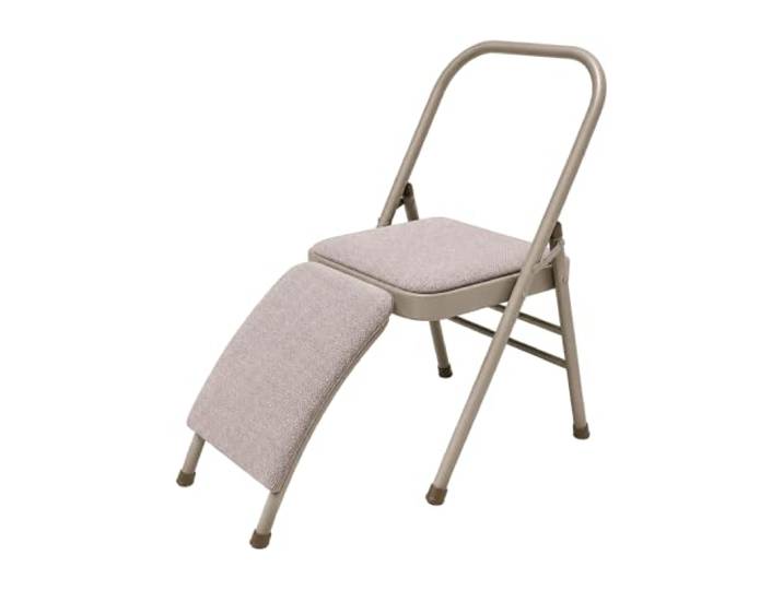 Erholsamer Yoga-Yoga-Hilfsstuhl, Rückenfreier Yoga-Stuhl Aus Metall Stabil, Tragbar, Metallkonstruktion, für Yoga, Meditation und Heimgebrauch