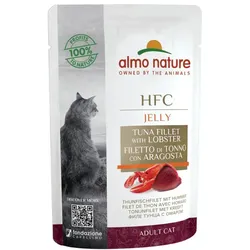 Almo Nature HFC Cuisine 55g Beutel Katzennassfutter Sparpaket 48 x 55 Gramm Thunfischfilet & Hummer