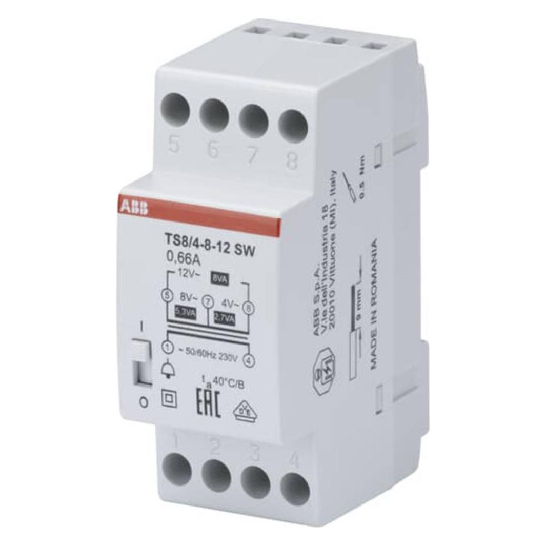ABB TS8/4-8-12SW Klingeltransformator schwarz Eingang 230V (2CSM081022R0811)