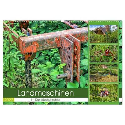 Landmaschinen im Dornröschenschlaf (Wandkalender 2027 DIN A2 quer), CALVENDO Monatskalender