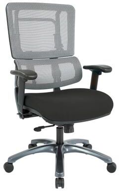 Office Star Products ProLine Vertical Grey Mesh Office Chair with Titanium Base