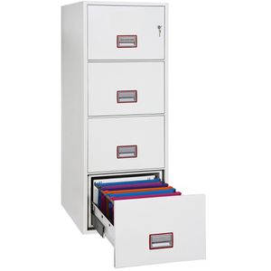 Phoenix Hängeregisterschrank FS2254K, feuerfest, 1-bahnig, 4 Schübe, weiß