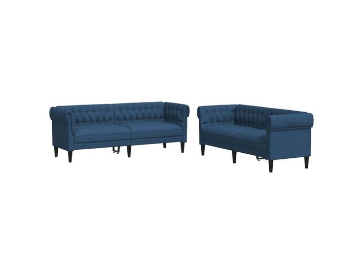 vidaXL Ensemble de canapés 2 pièces bleu tissu