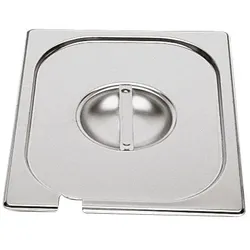 cookmax GN-Deckel, GN 2/4, 530 x 162 mm, mit Löffelausschnitt, Edelstahl