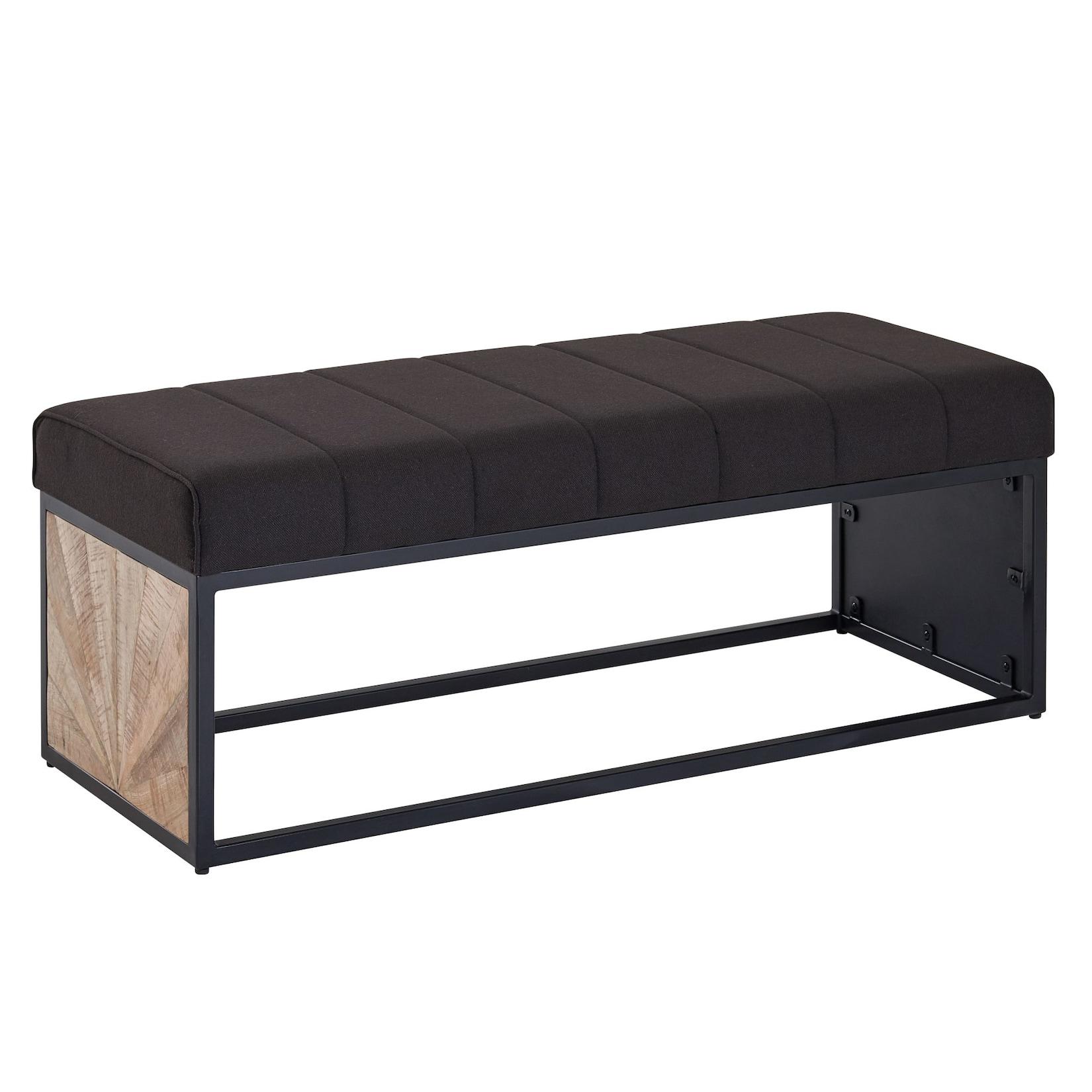 KADIMA DESIGN Vintage-Sitzbank, Retro-Look, Metallgestell, Rillenmuster, Platzsparend