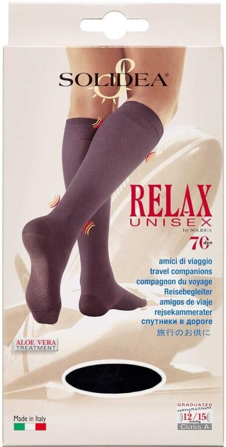 Solidea Knæ Relax Unisex 70 Sort Small Medicinsk udstyr 1 par