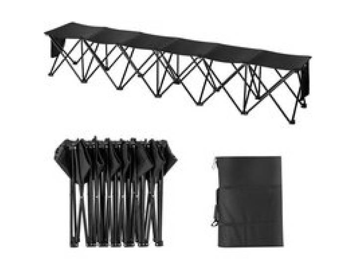 VEVOR Tragbare Klappbank, 6 Sitze, faltbare Seitenbank, Outdoor-Campingbankstühle mit Tragetasche, Mannschaftssport-Seitenbank für Fußball, Camping, Angeln, kein Zusammenbau nötig, sofortige Sitzgelegenheit, schwarz