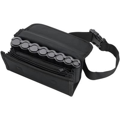 HMF Kellner Geldbörse mit verstellbarem Gürtel, Kellnertasche mit Euro-Geldwechsler und Reißverschlussfach, 20,5 x 10 x 6,5 cm, Schwarz