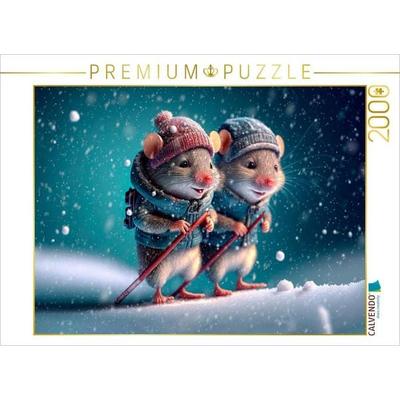 CALVENDO Puzzle Schnee macht Spaß | 2000 Teile Lege-Größe 90x67cm Foto-Puzzle für glückliche Stunden