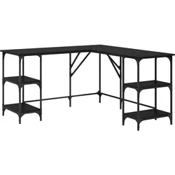 vidaXL Schreibtisch Schwarz Eichen-Optik 139 x 139 x 75 cm