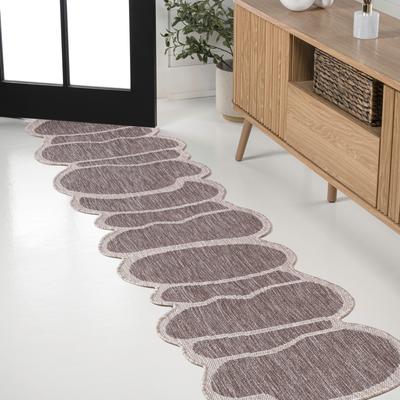 JONATHAN Y Jasper Modern Rustic Abstract Indoor/Outdoor Shaped Area Rug