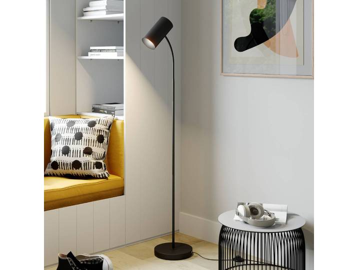 Stehlampe Karoli Lindby, schwarz, für Wohn- / Esszimmer, Metall, Modern, Stehlampe